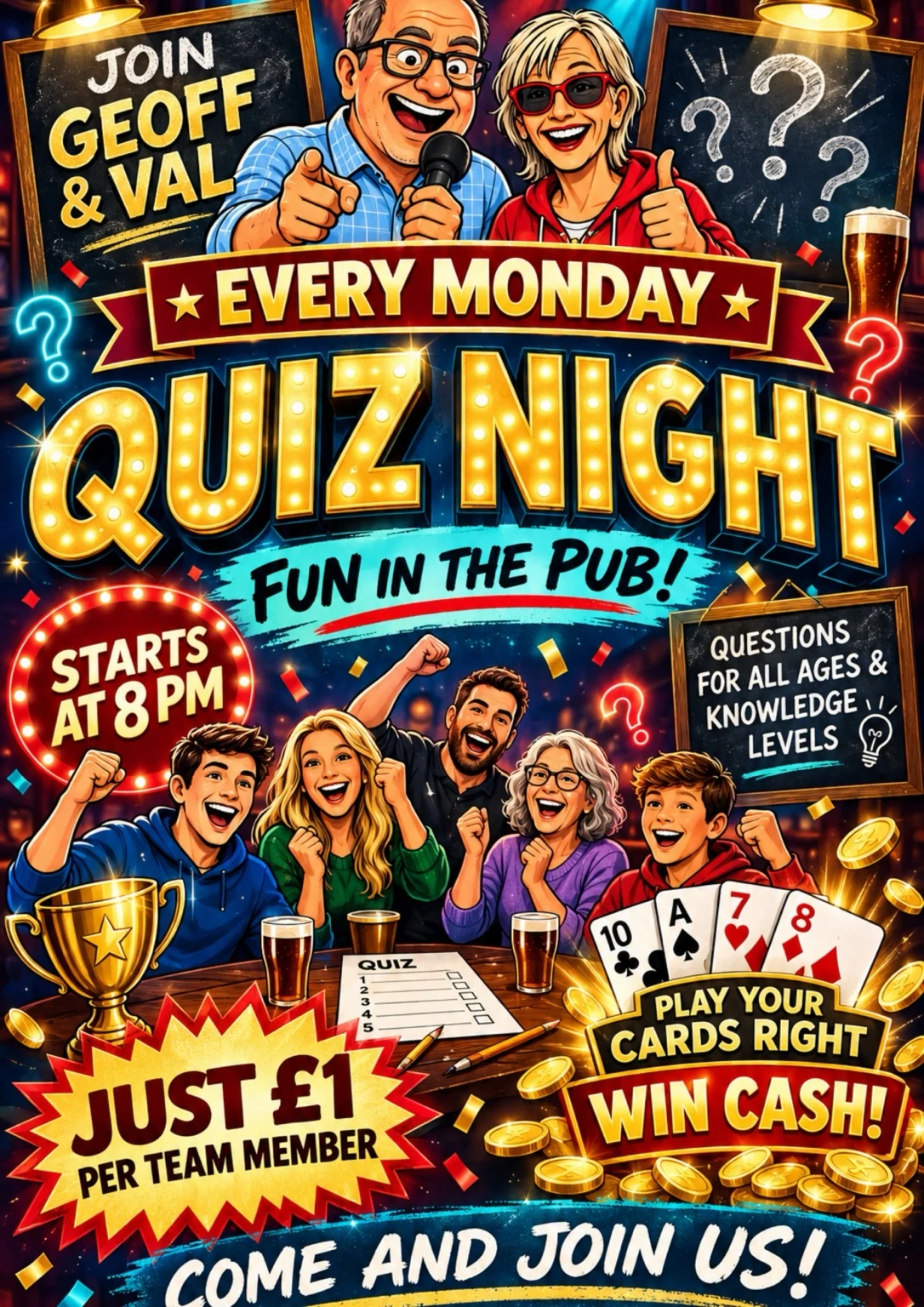 Geoff and Val's Monday Quiz Night poster